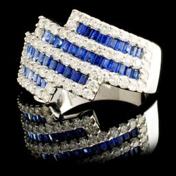 18K Gold 1.41ctw Sapphire & 1.03ctw Diamond Ring
