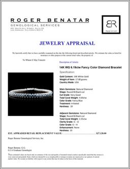 14K WG 6.19ctw Fancy Color Diamond Bracelet