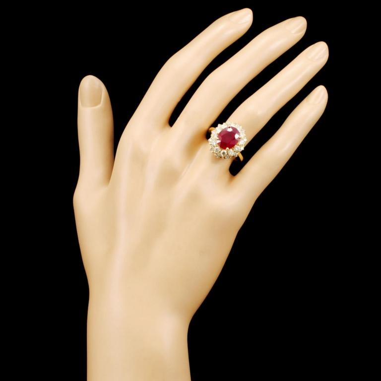 14K Gold 5.61ct Ruby & 1.45ctw Diamond Ring