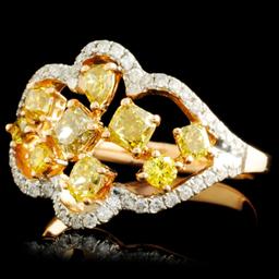 18K Gold 1.34ctw Fancy Diamond Ring