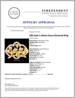 18K Gold 1.34ctw Fancy Diamond Ring