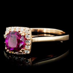 18K Gold 1.00ct Ruby & 0.35ctw Diamond Ring
