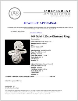 14K Gold 1.20ctw Diamond Ring