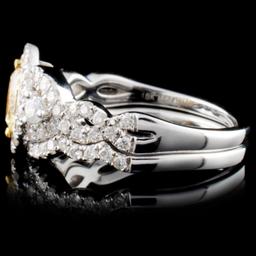 18K White Gold 0.97ctw Fancy Color Diamond Ring