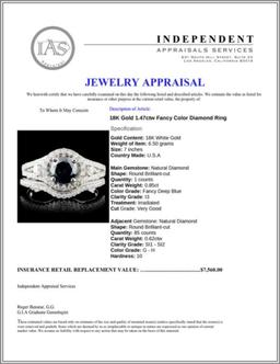 18K Gold 1.47ctw Fancy Color Diamond Ring