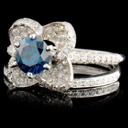 18K White Gold 1.52ctw Fancy Color Diamond Ring