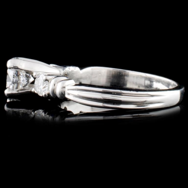 Solid Platinum 0.72ctw Diamond Ring
