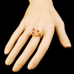 14K Gold 0.88ct Ruby & 0.41ctw Diamond Ring