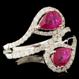 14K Gold 1.24ct Ruby & 0.60ctw Diamond Ring