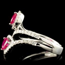 14K Gold 1.24ct Ruby & 0.60ctw Diamond Ring