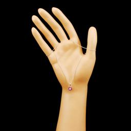 14K Gold 0.28ct Ruby & 0.10ctw Diamond Pendant