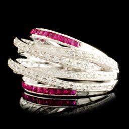 18K Gold 0.90ct Ruby & 0.70ctw Diamond Ring