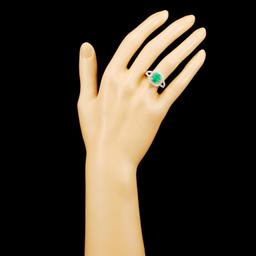 18K Gold 2.14ct Emerald & 1.25ctw Diamond Ring