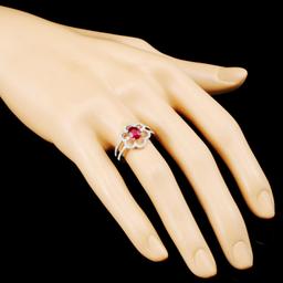 18K Gold 0.99ct Ruby & 0.31ctw Diamond Ring