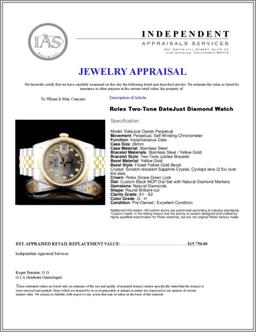 Rolex Two-Tone 36MM DateJust Diamond Watch