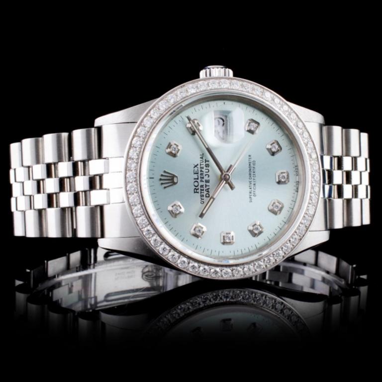 Rolex SS DateJust Diamond 36mm Wristwatch