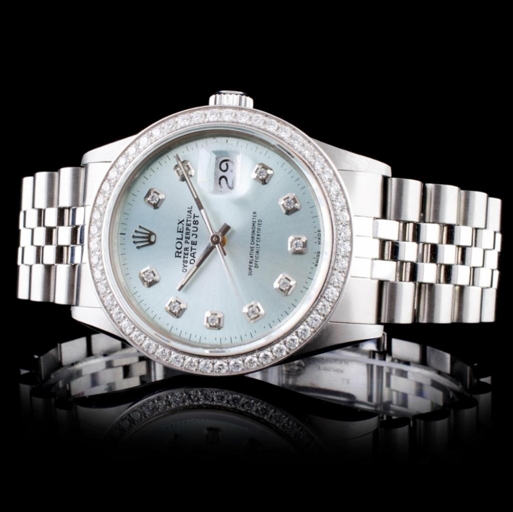 Rolex SS DateJust Diamond 36mm Wristwatch