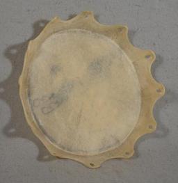 Native American Raw Hide Drum Top w/ Horse Motif