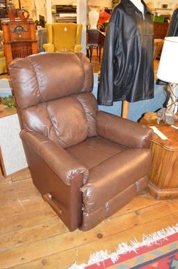 Lazyboy Reclining Brown Leatherette Stuffed Armchair