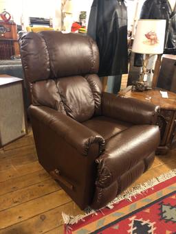 Lazyboy Reclining Brown Leatherette Stuffed Armchair