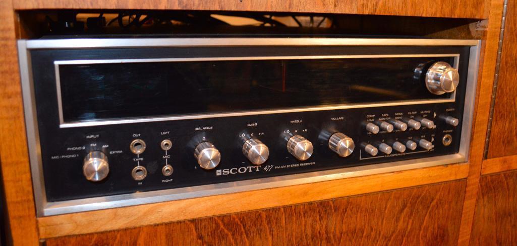 Custom Built Stereo Cabinet w/ (2) Accoustic Research AR-2ax Speakers