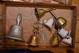 9 Bells - Largest is "V for Victory" @ 4 1/2" Base Dia.