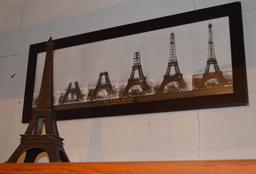 "La Tour Eiffel" Photograph & 17" Cast Iron Eiffel Tower Replica