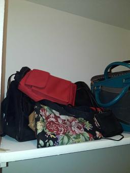 Assorted tote bags and purses