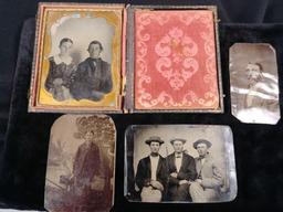 Leather Frame Case with Tin Types