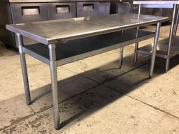 Eagle Bull Nosed Stainless Steel Prep Table w/Bottom Shelf