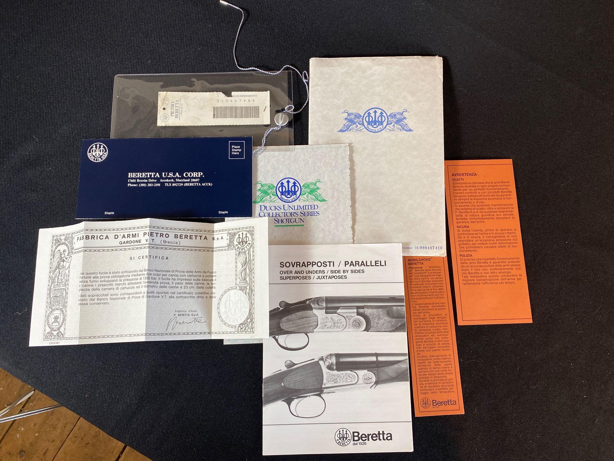 Beretta Ducks Unlimited Special Edition Model 687DU 410-Ga Over Under Break Action Shotgun w/ Case