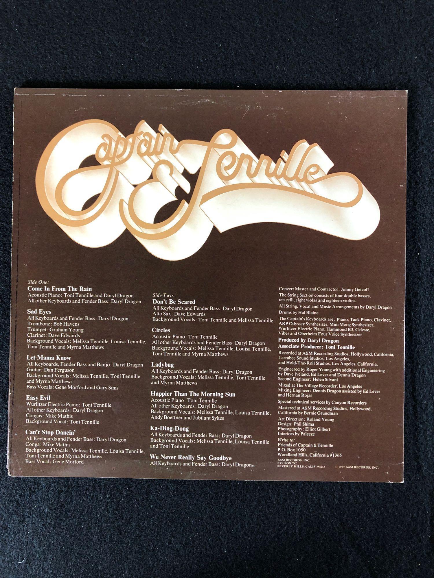 Captain and Tennille "Come In From the Rain" Autographed Album