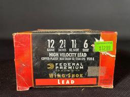(1) Box Federal Premium High Velocity Lead Shot Gun Shells (Local Pick Up Only)