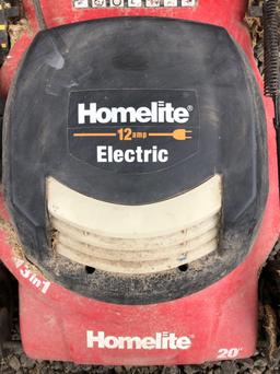 Homelite 12Amp 20" Deck Electric Corded Mower w/ Bag (Worked When Tested)
