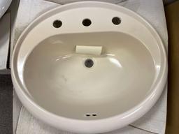 Sterling 20" Fiberglass Almond Color Drop In Sink, 8"c