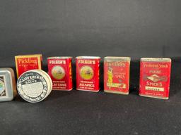 Lot of Vintage Various Spice Tins
