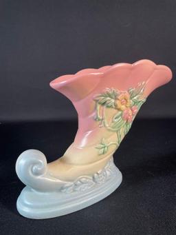 Hull Wild Flower Cornucopia Pink & Blue W-7 7-1/2" H