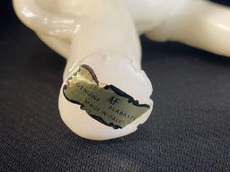 Italian Alabaster Elephant Statue By ABF 7-1/4"h, makers label on base