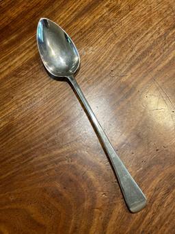 Sterling Silver extra long spoon, maker mark "RC", hallmarked London 1886