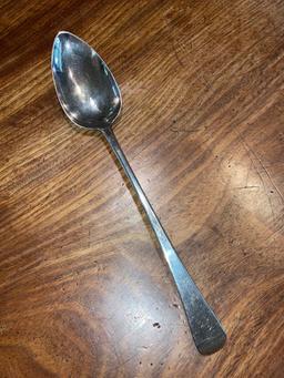 Sterling Silver extra long spoon, maker mark "RC", hallmarked London 1886