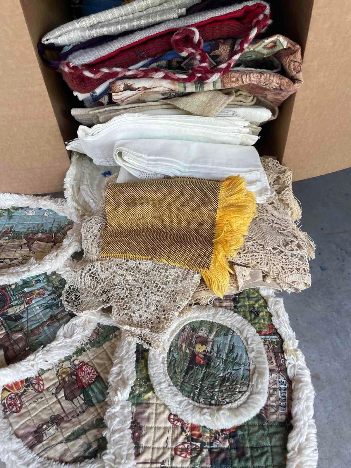 Box Of Vintage Textiles