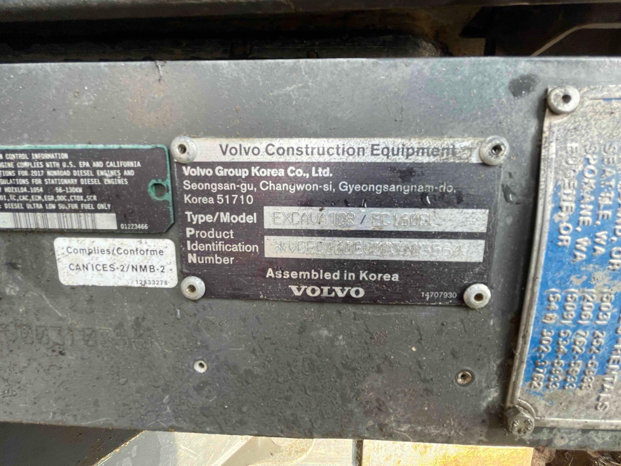 2018 Volvo EC 160EX Excavator