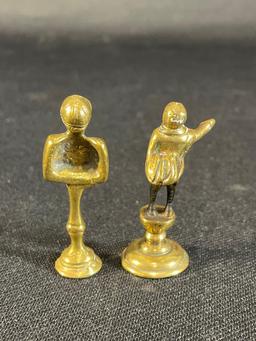 (2) 2-1/4" Antique brass stamp presses
