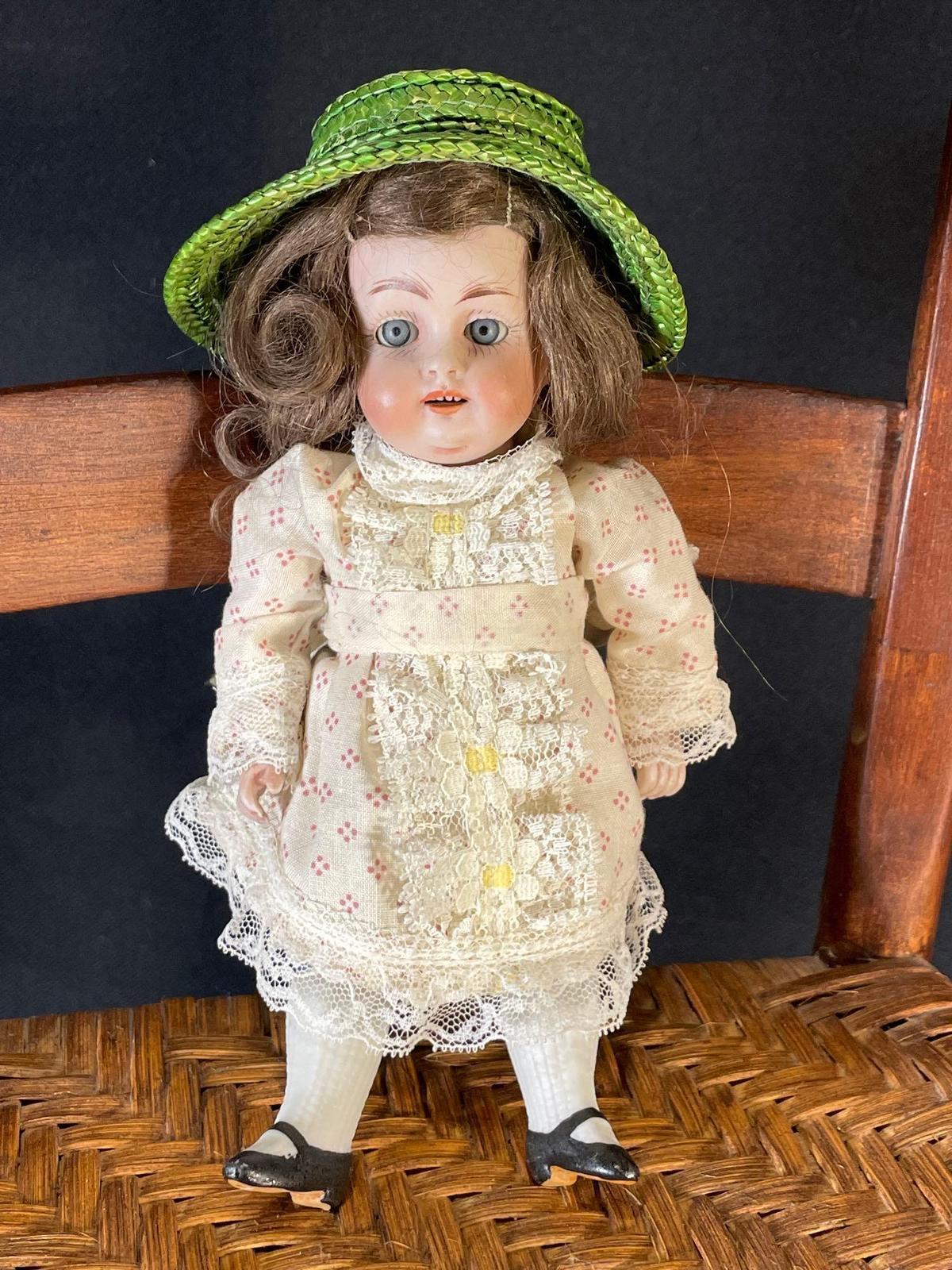 8" Armand Marseille German doll & 7-1/2" 208 J bisque doll