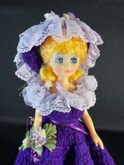 16" Sleep eyed doll w/ crocheted dress