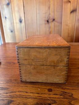 Small Oak File Box