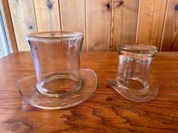 Set of 2 Glass Top Hats