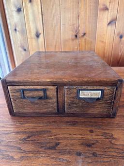 Small Oak File Box
