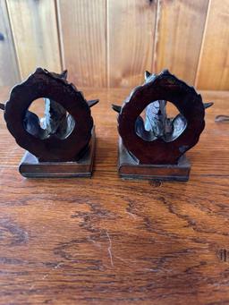 Antique Brass Horse Bookends