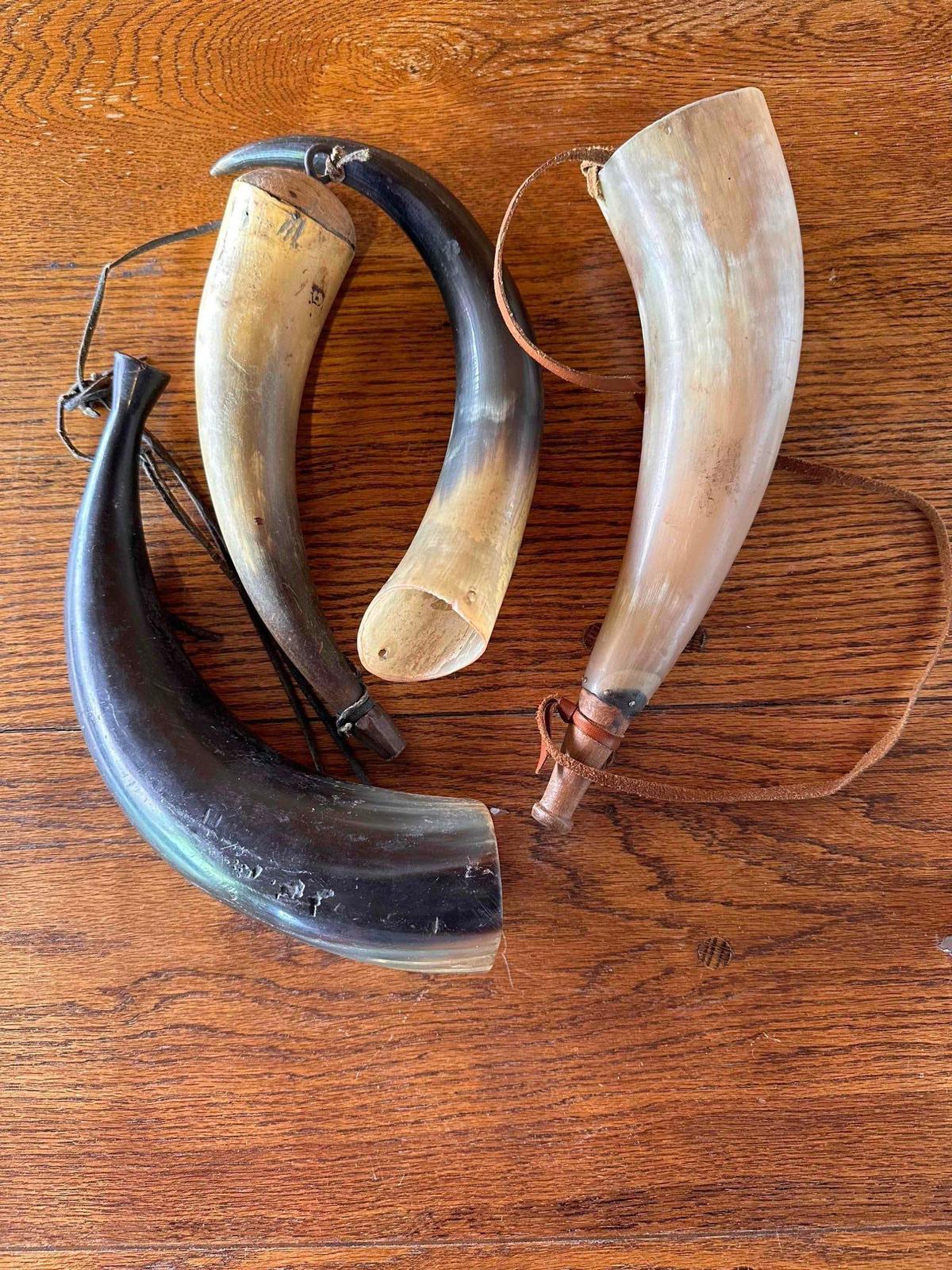 Set of 4 Black Powder or Water Horns